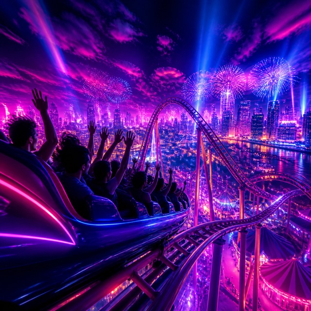ปกเพลง Neon Rollercoaster